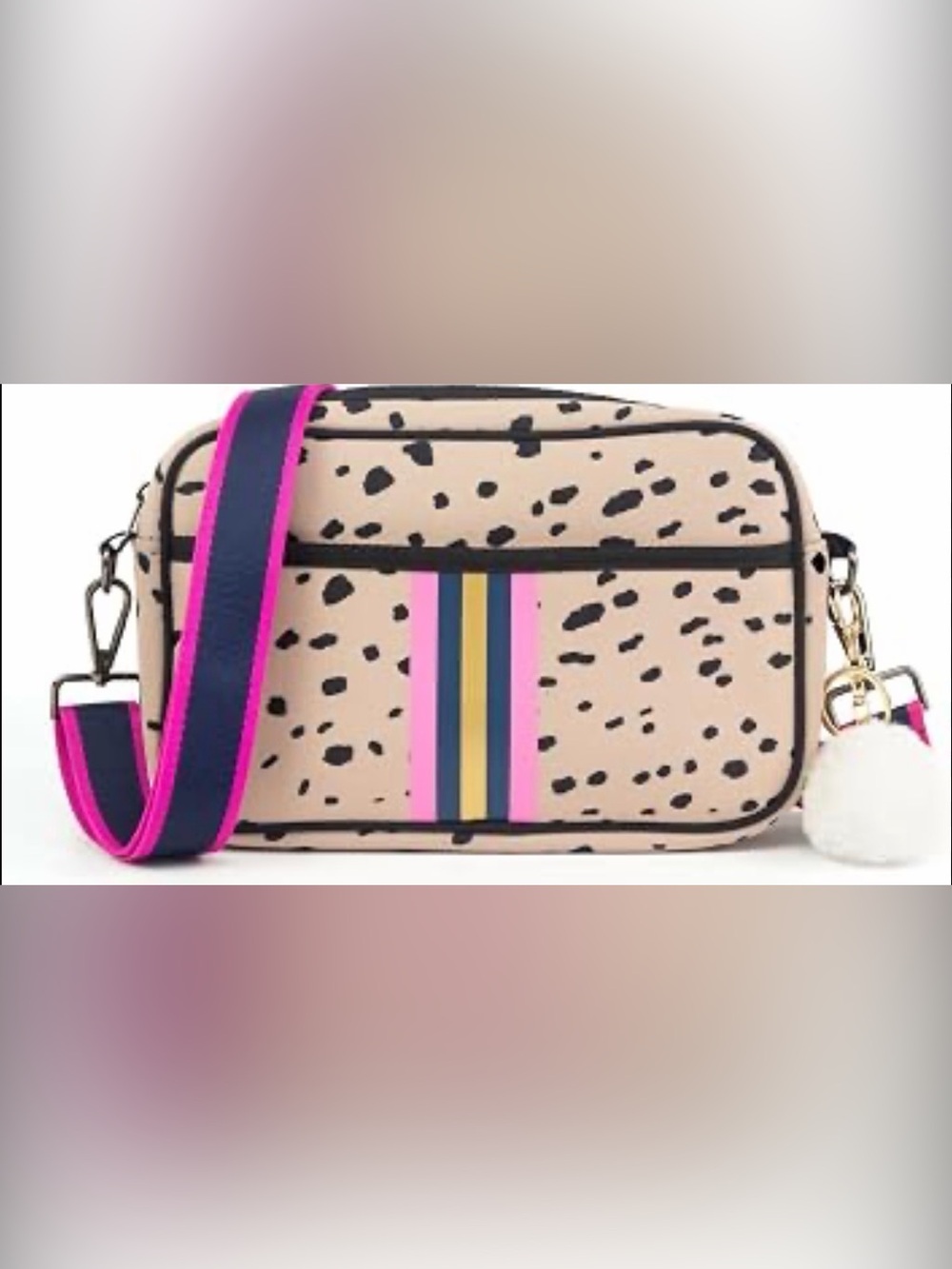 NWOT Neoprene Crossbody Bag *Bag Charm Missing*